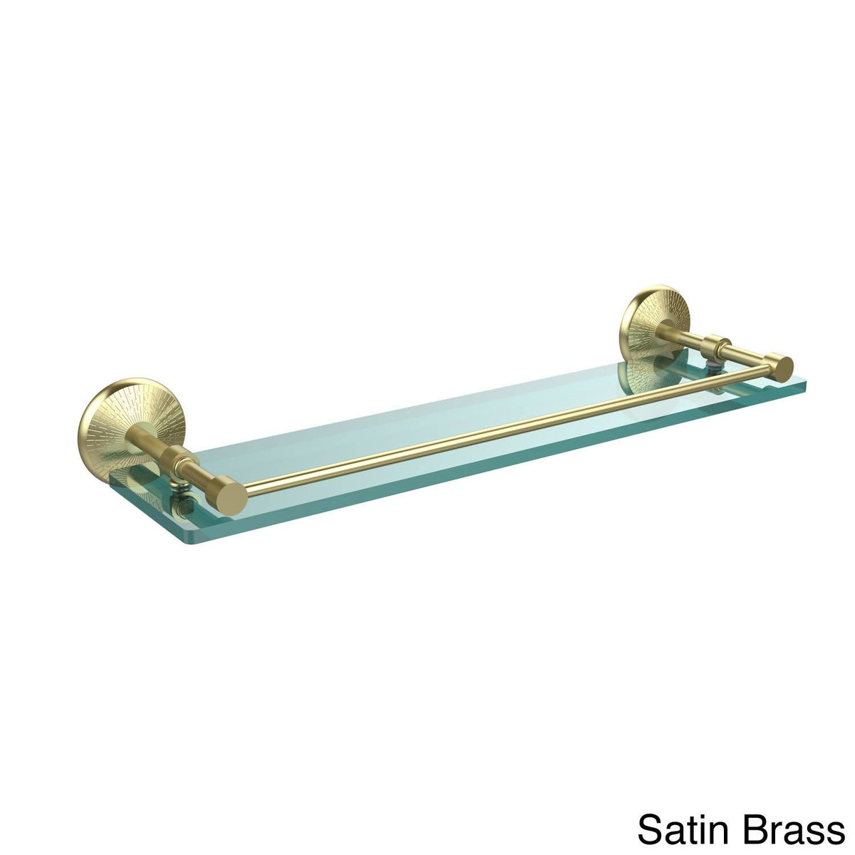 22-inch Tempered Glass Shelf with Gallery Rail Antique Pewter E708968