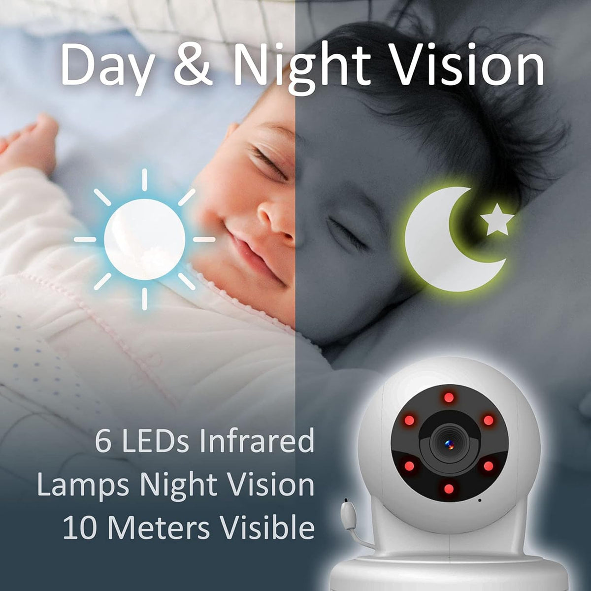 Video Baby Monitor with Pan-Tilt-Zoom Camera and 4.3 LCD Screen W5084