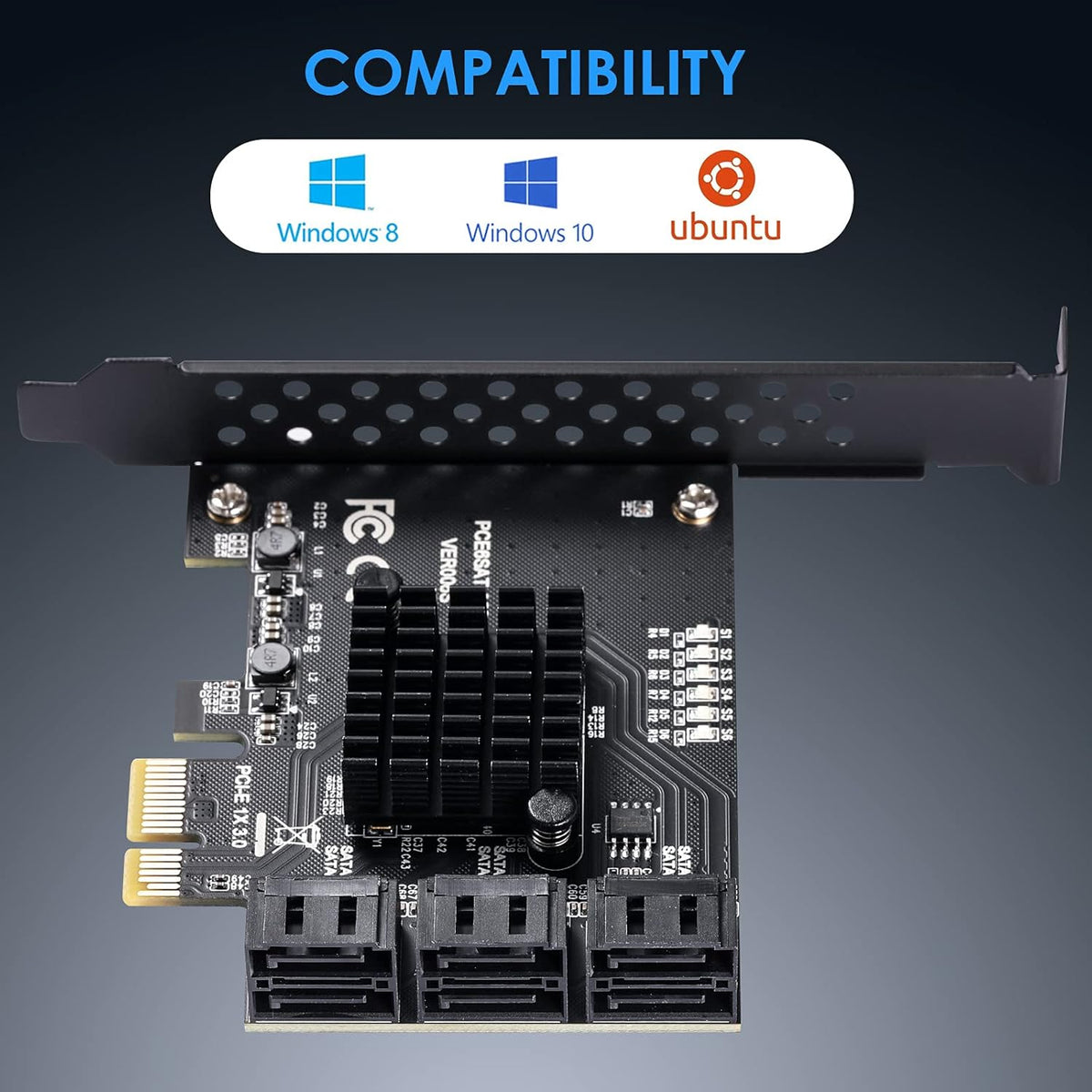 PCIE 16X 24 Ports SATA 3.0 Expansion Card J22746