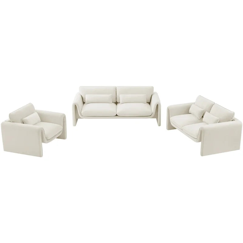 Cream Velvet Loveseat K2468