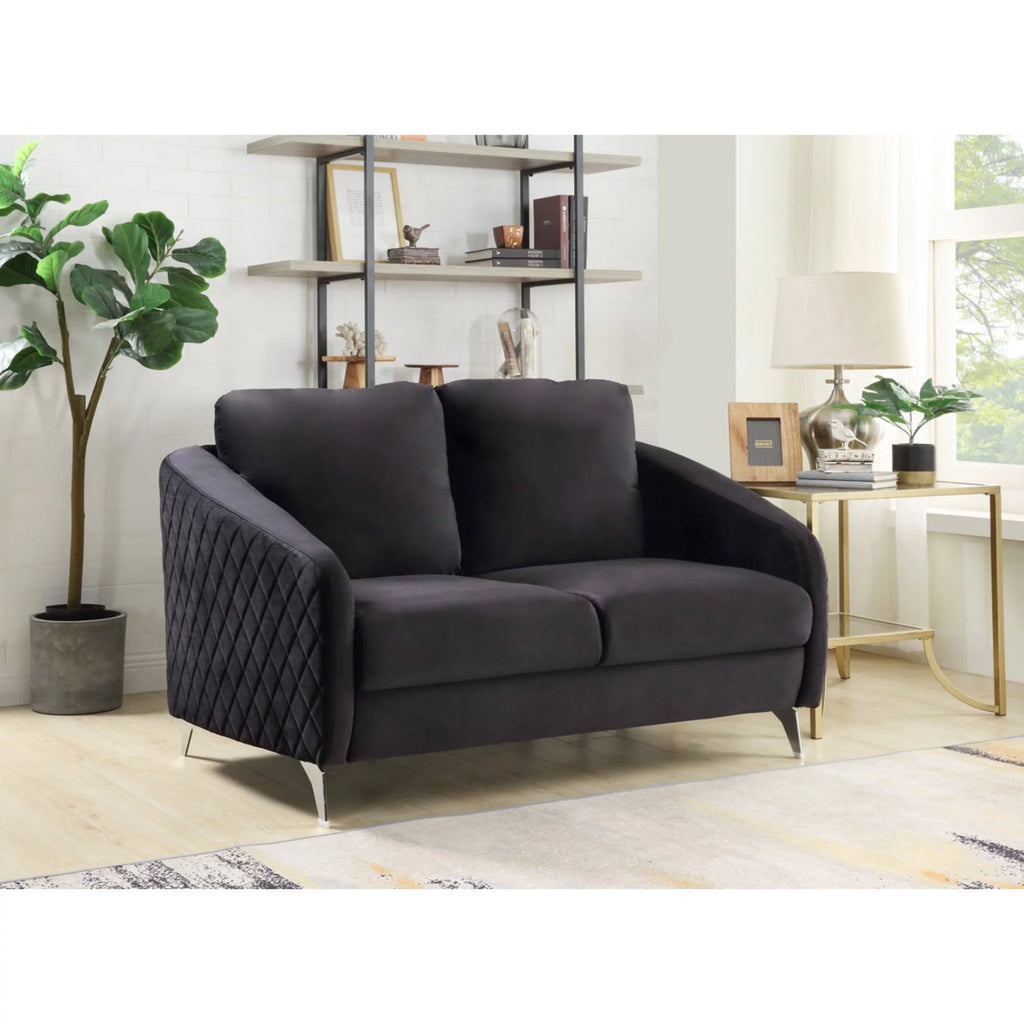 Black Velvet Loveseat X50579
