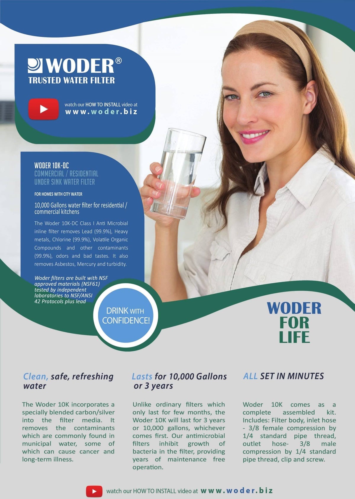 Direct Connect Water Filtration System Under Sink B6032