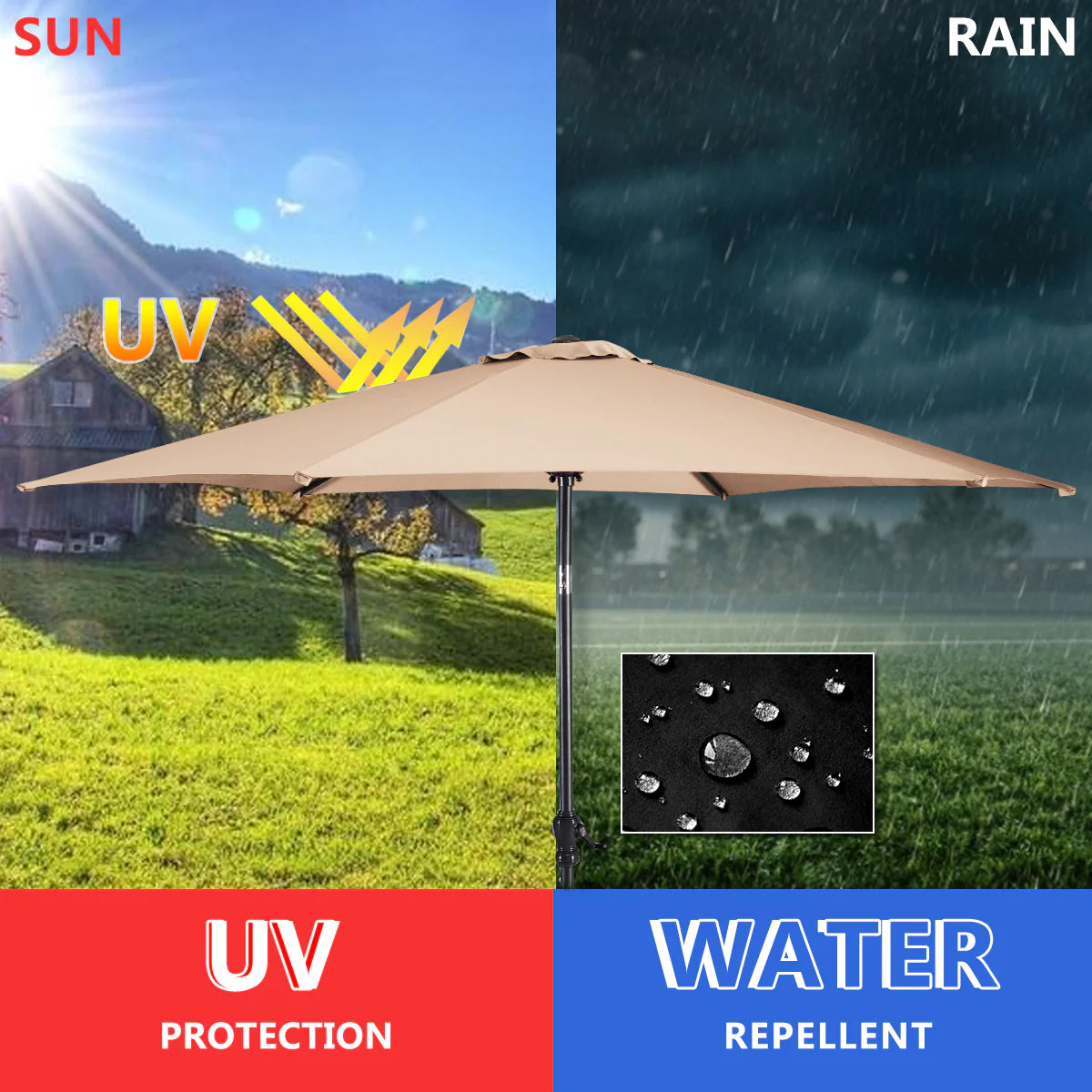 10FT Steel Tilt Patio Umbrella G1485