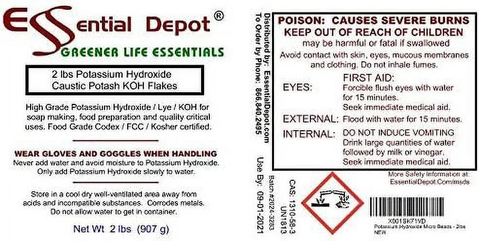32 lbs Potassium Hydroxide Flakes V343560