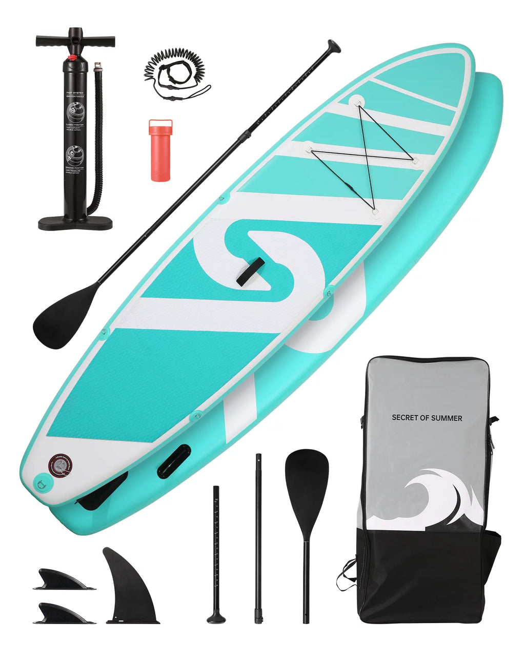 Inflatable Paddle Board 10' 6 in. Thick Green V95463