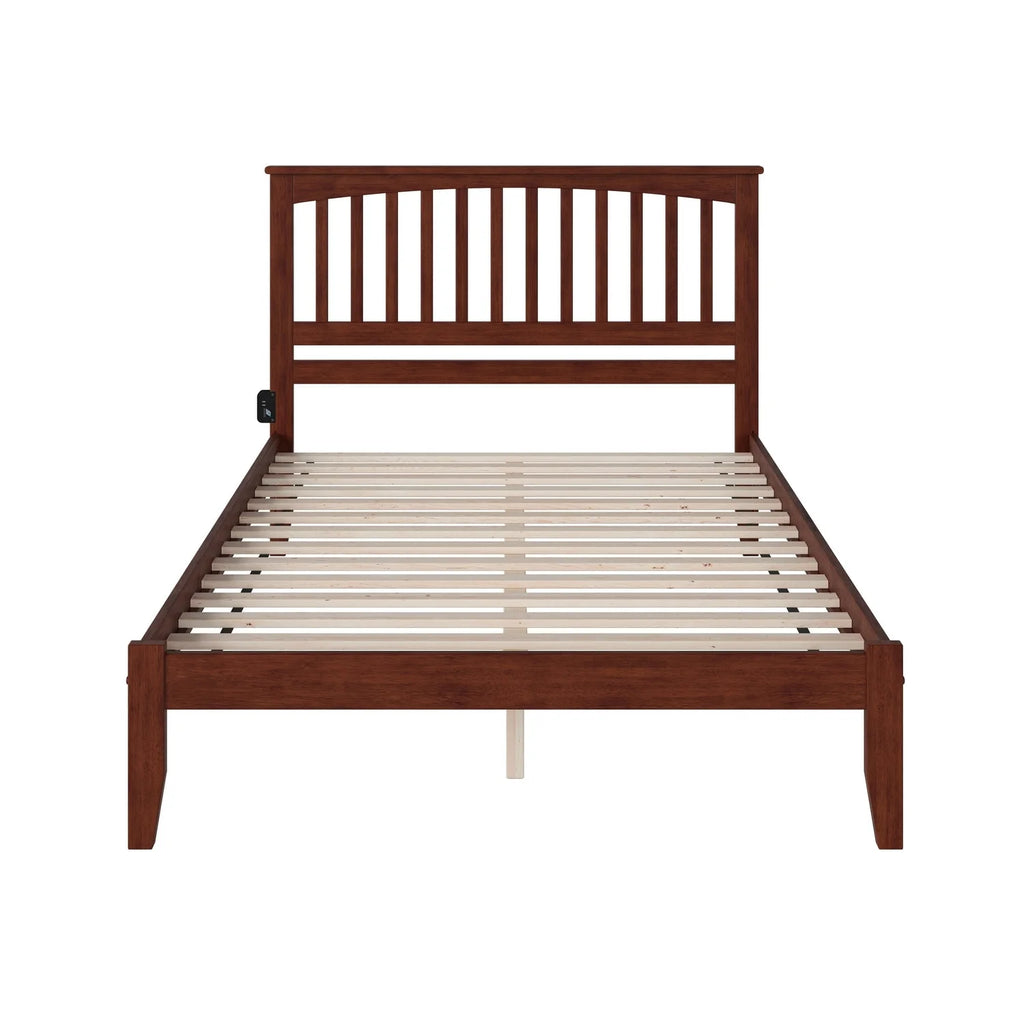 King Platform Bed with Open Foot Board in Walnut E6967