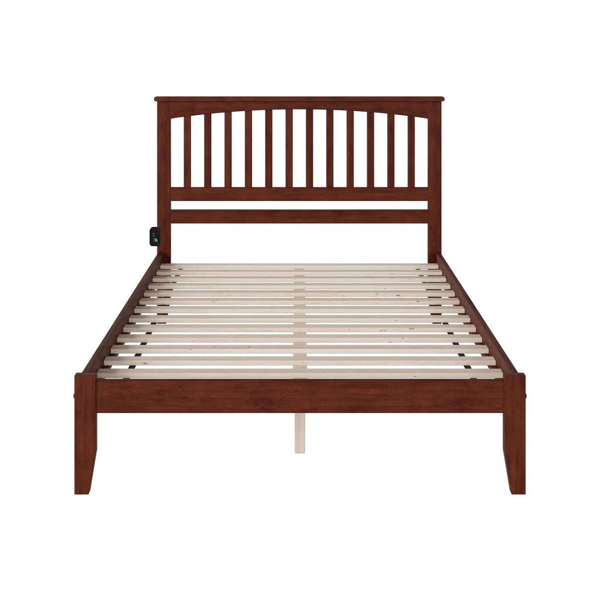 King Platform Bed with Open Foot Board in Walnut E6967