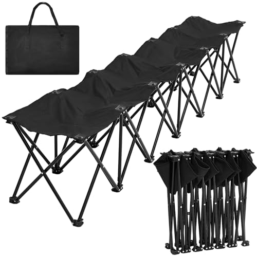 Folding 6 Seats Portable Sports Team Bench with Storage Bag I252599