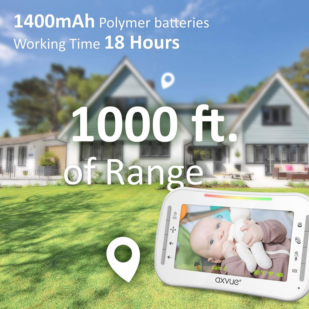 Video Baby Monitor with Pan-Tilt-Zoom Camera and 4.3 LCD Screen W5084