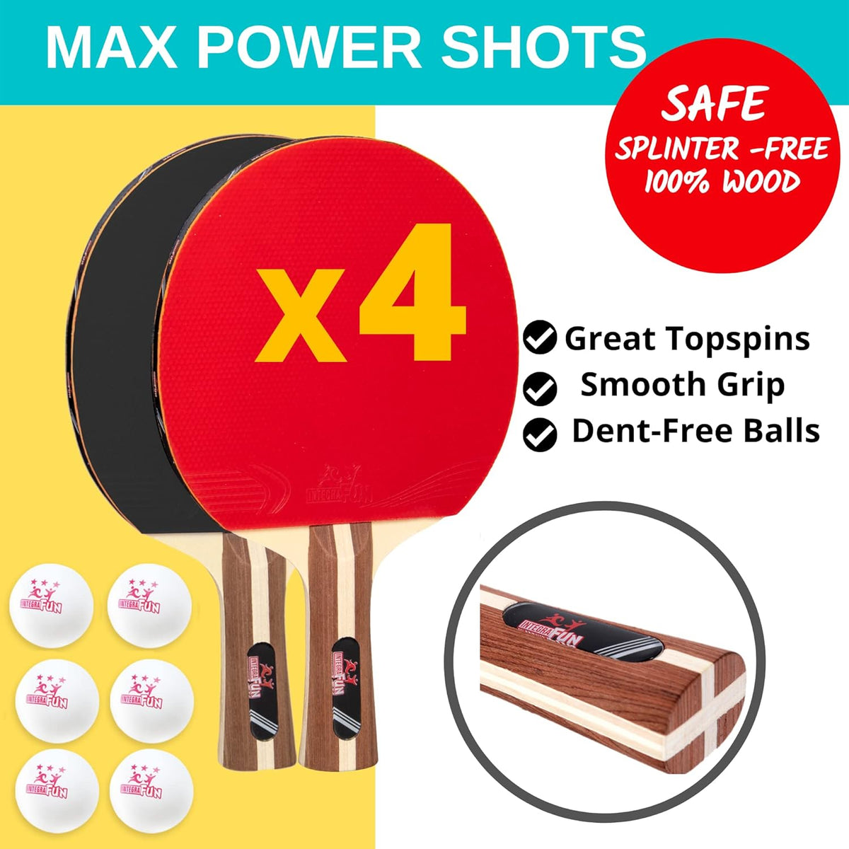 Ping Pong Paddle Set with Net and Balls L6044