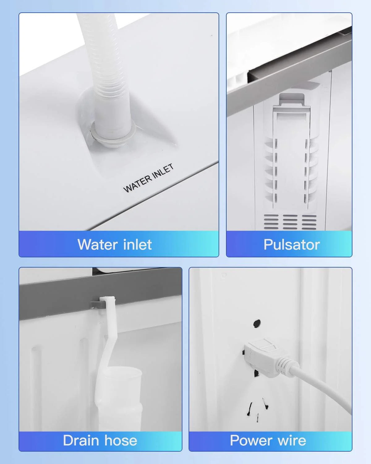 Portable Mini Compact Twin Tub Washing Machine 10 lbs Capacity White J27154