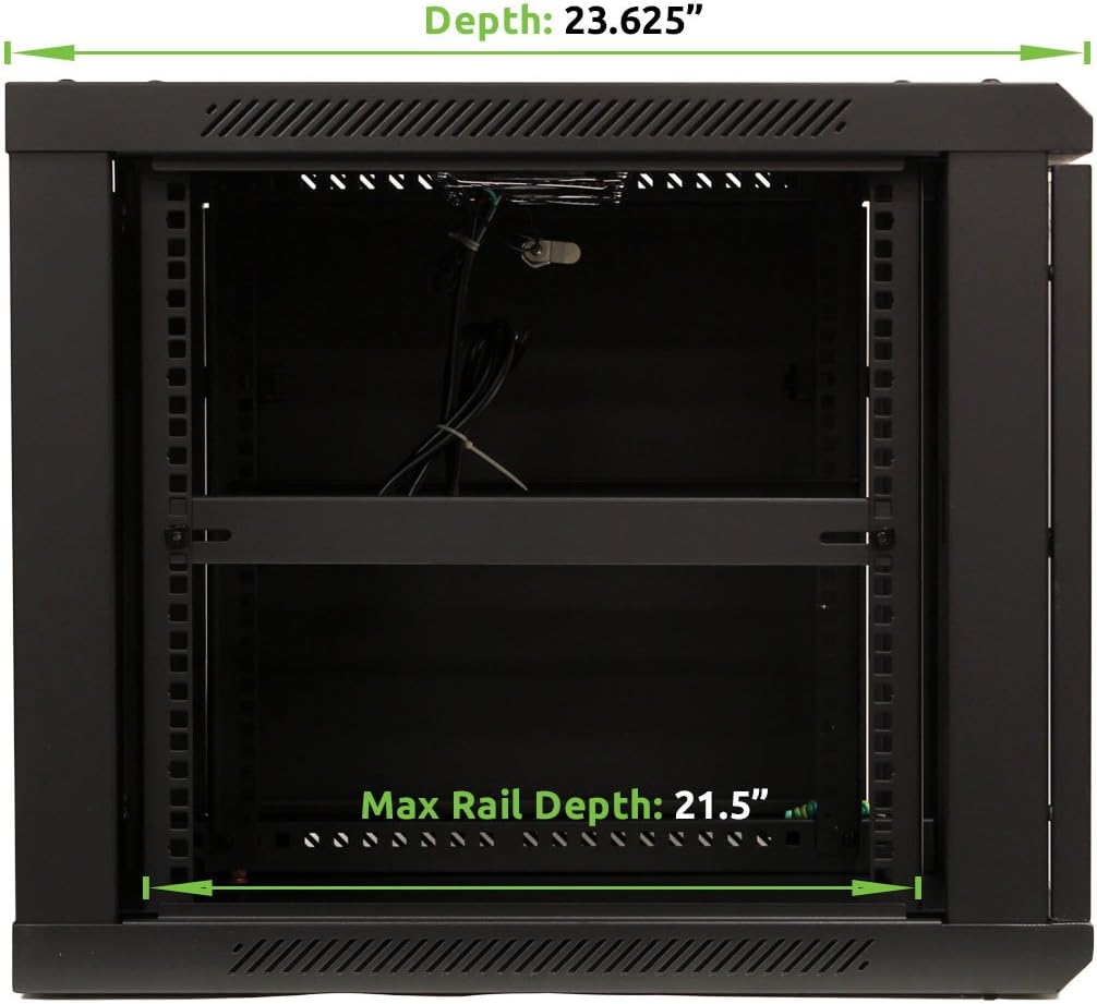9U Wall Mount Server Cabinet Rack Enclosure with Glass Door Lock B50003