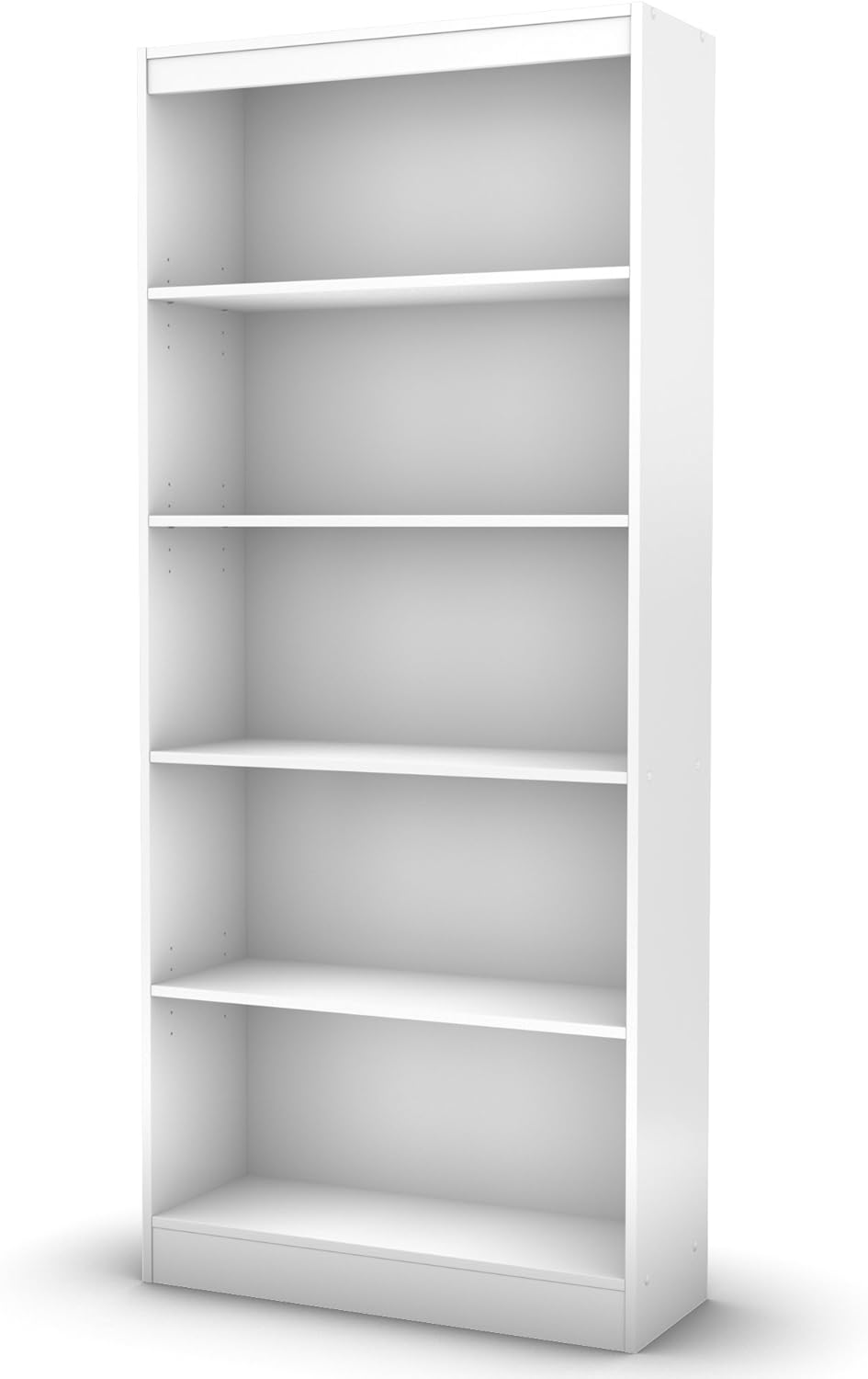 5-Shelf Pure White Bookcase A695821