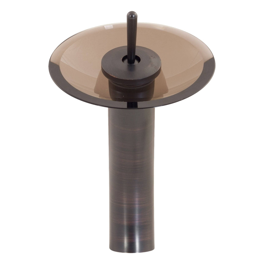 Oil Rubbed Bronze Vessel Faucet with Brown Glass X417704