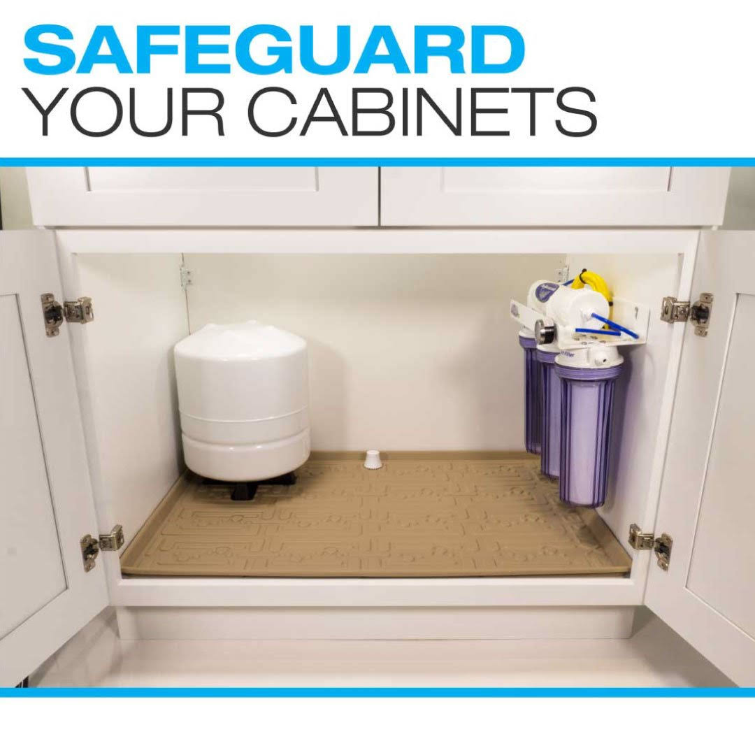 Under Sink Kitchen Cabinet Mat 37 x 22 inch Beige Z908703