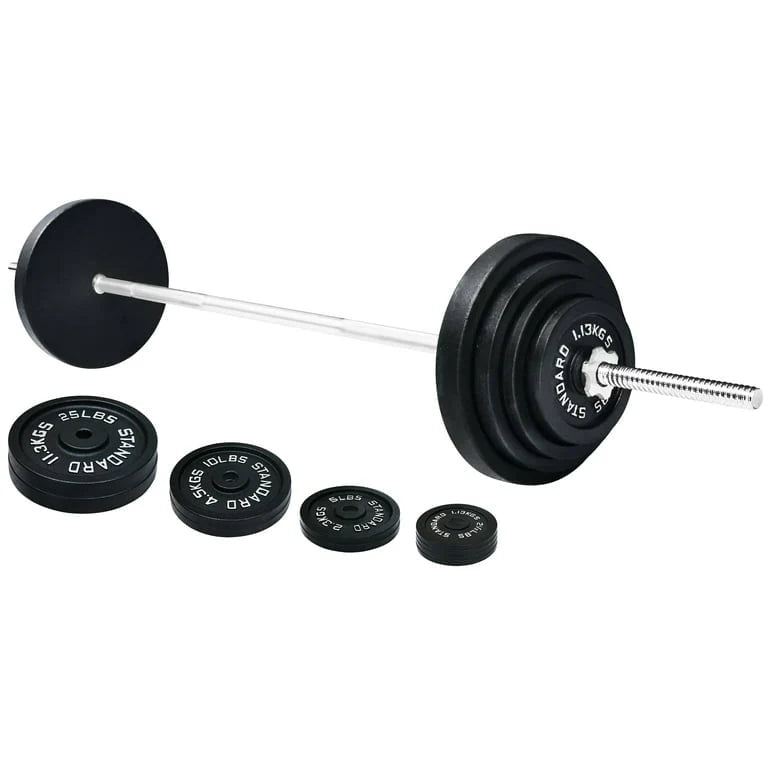 Cast Iron 100-Pound Barbell Set with Star Locks U5501
