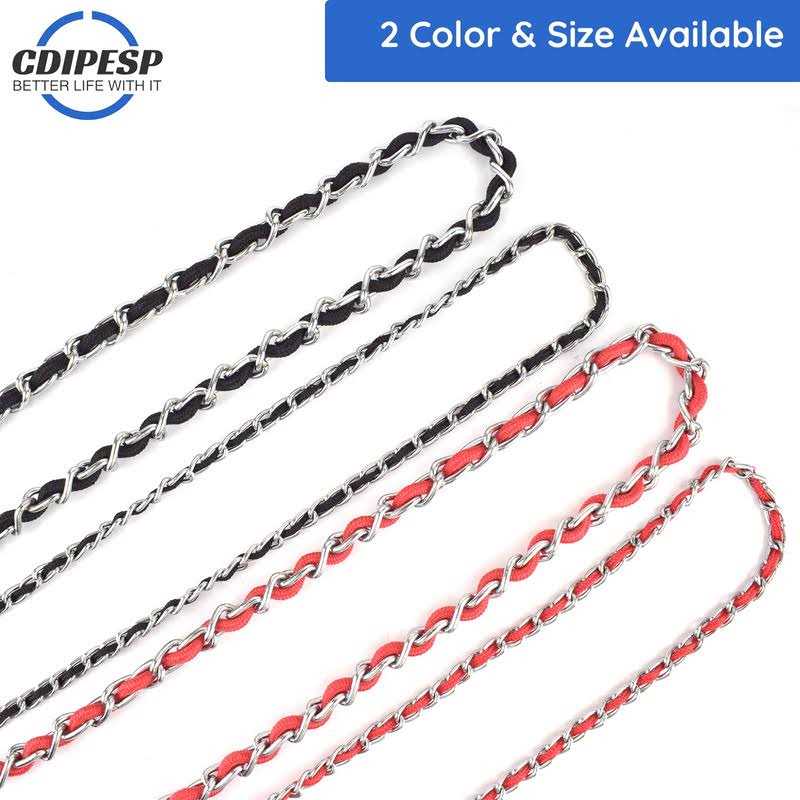Chew Proof 5.5ft Heavy Duty Dog Leash Metal Chain Lead with Soft Rope Handle I2767