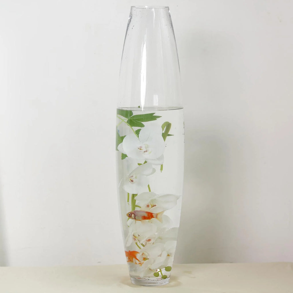 31" Tall Tapered Cylinder Glass Vase Clear K116203