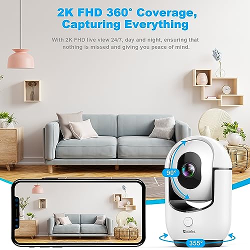 2K Pan/Tilt WiFi Indoor Security Camera 2 Pack R273