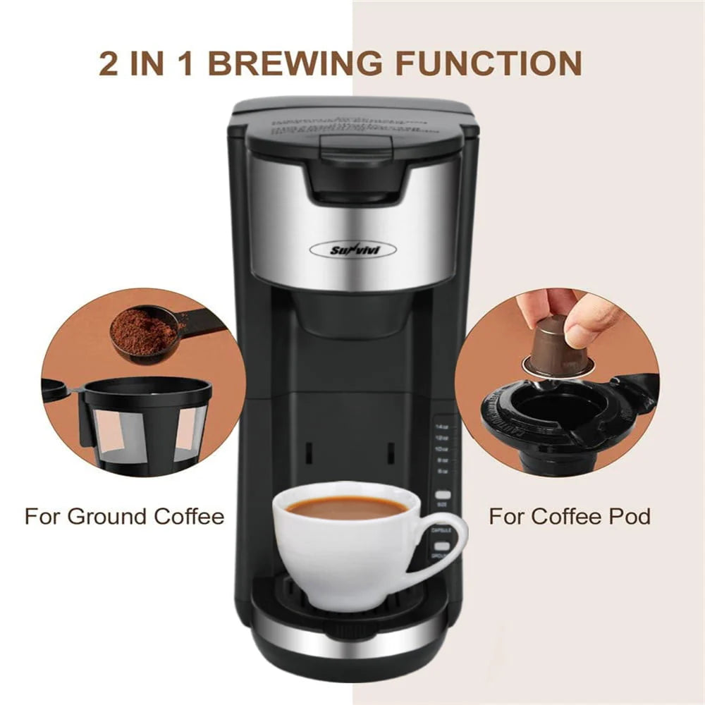 Single Serve Coffee Maker with 30 Oz Removable Reservoir, Black K138074