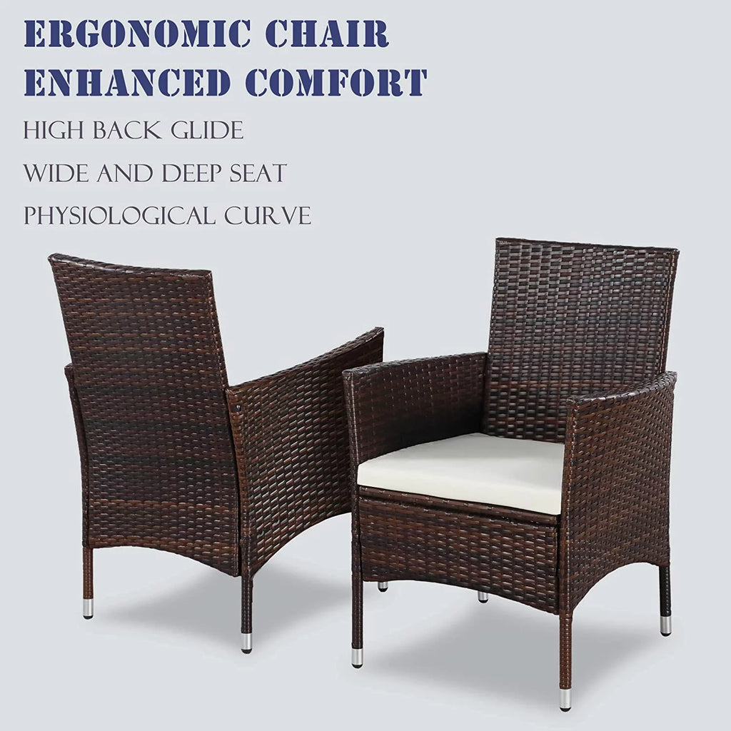 5-Piece Wicker Patio Dining Table Chair Set E249