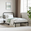 Black Metal Bed Frame with Headboard W548157