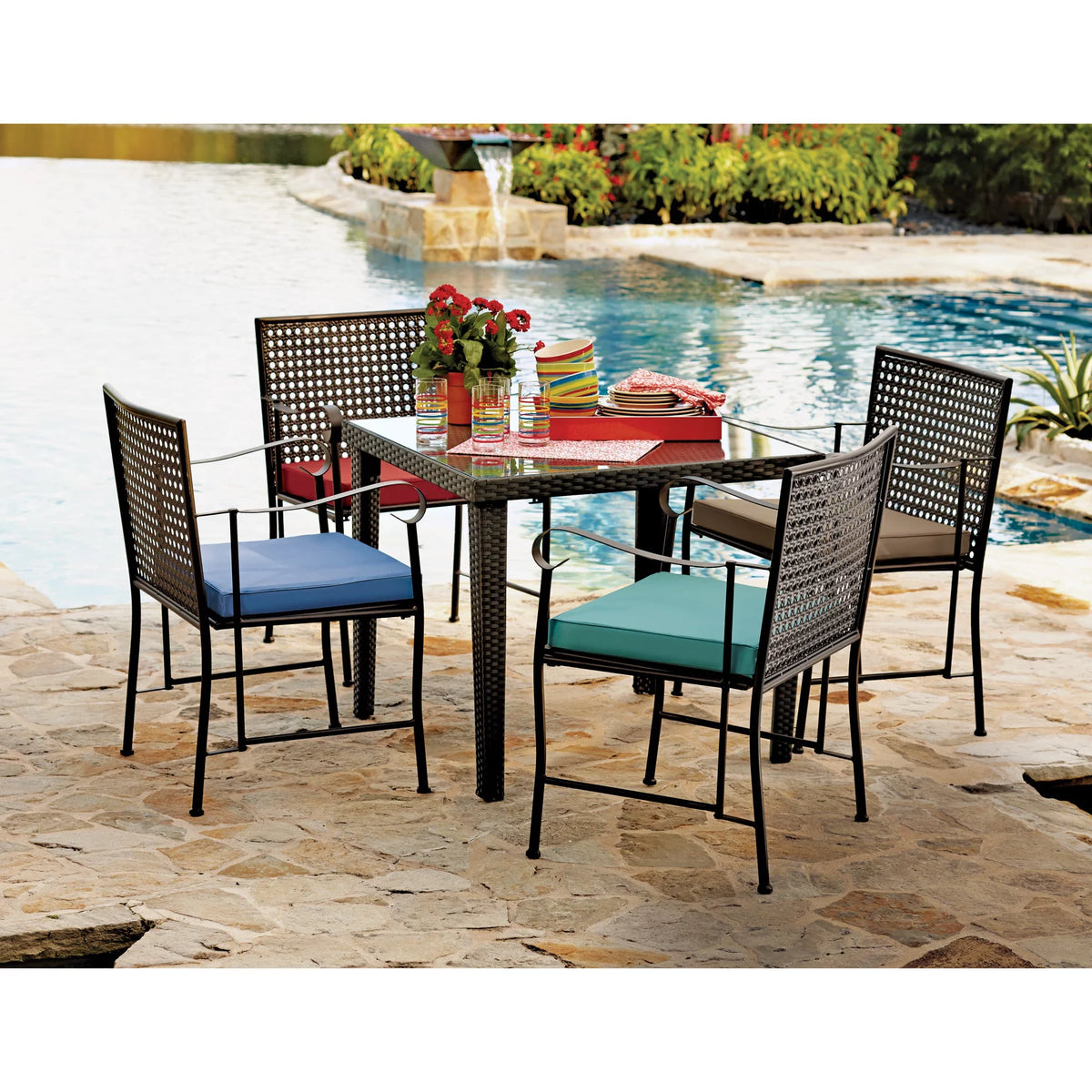 Blue Folding Chair With Cushion A470