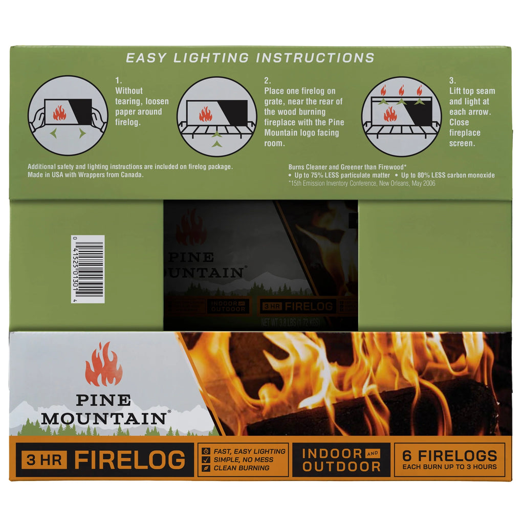 Long Burning Fire Log 6 Pack C800