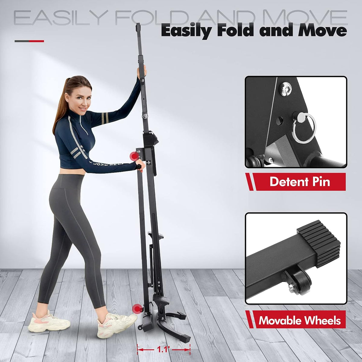 Folding Vertical Climber Exercise Machine with LCD Monitor Q692