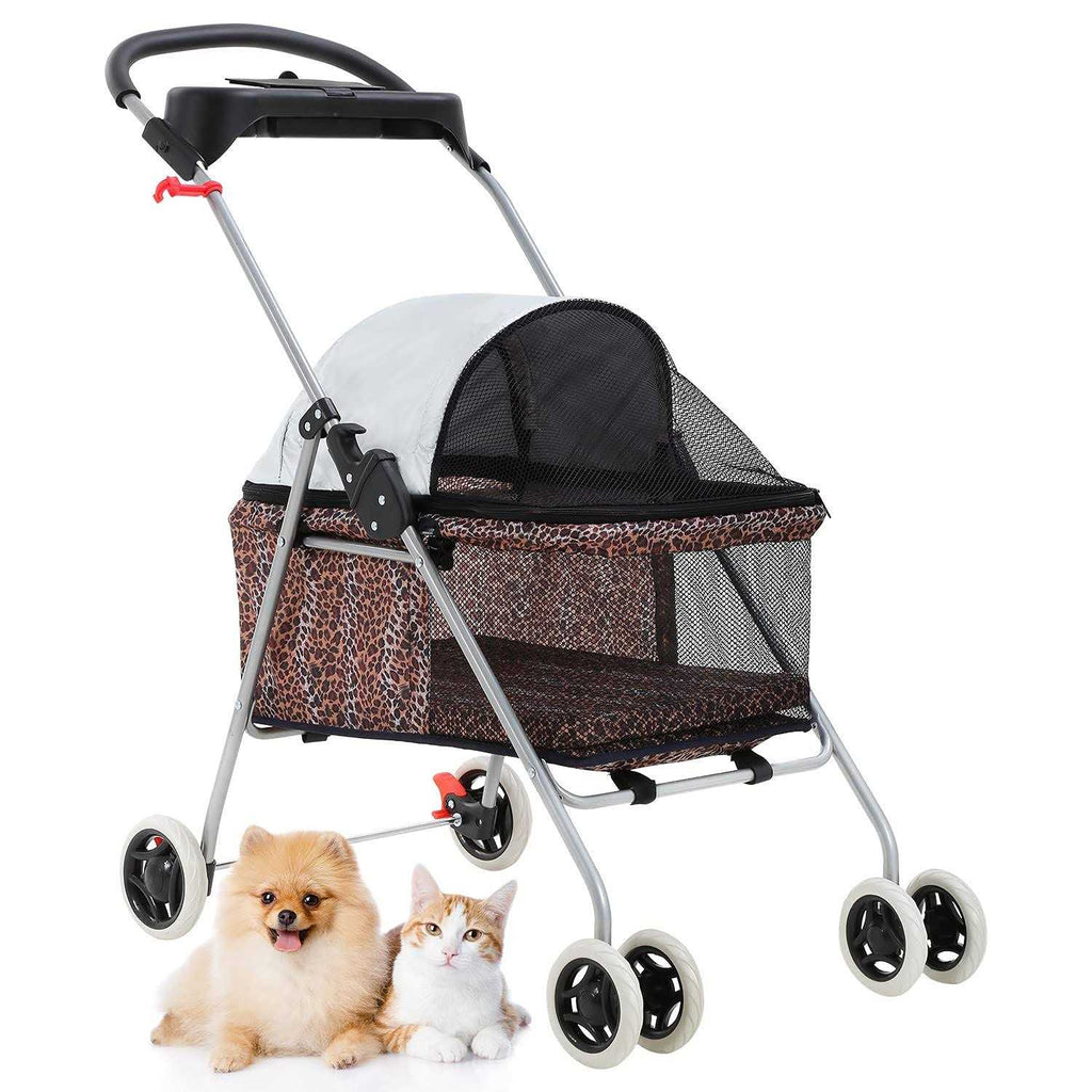 4 Wheels Folding Waterproof Portable Pet Stroller with Cup Holder P3827
