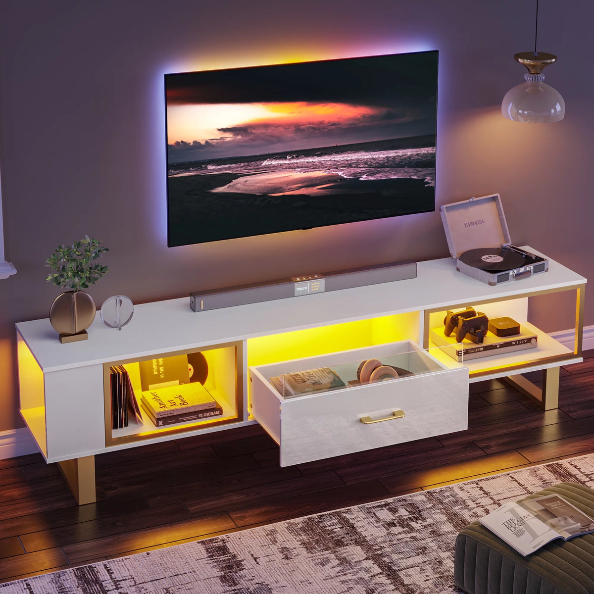 70 inch High Gloss LED TV Stand with Drawer W625160