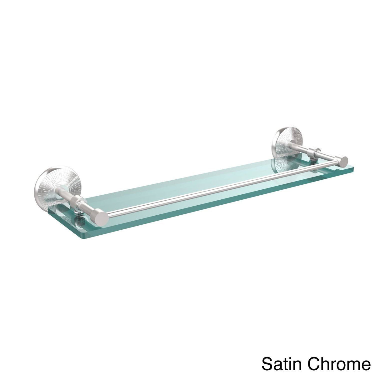 22-inch Tempered Glass Shelf with Gallery Rail Antique Pewter E708968