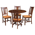42 in Solid Wood Dining Table with 4 Splat Back Chairs R177329