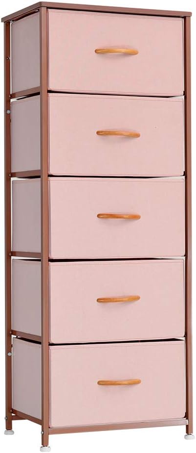 Vertical 5 Fabric Drawer Dresser Storage Tower M3614
