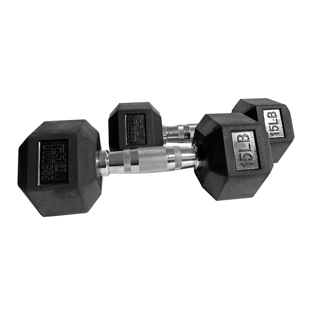 25 lbs Pair Rubber Hex Dumbbell V1381