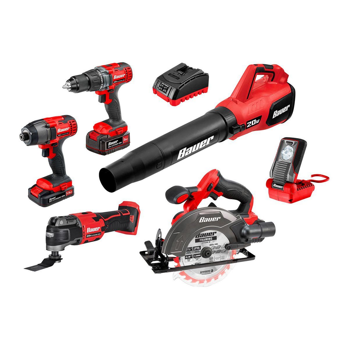 20V Cordless 6-Tool Combo Kit with Battery and Charger U7426