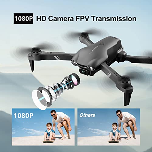 Black 1080P HD FPV Camera Drone with 2 Batteries U902488