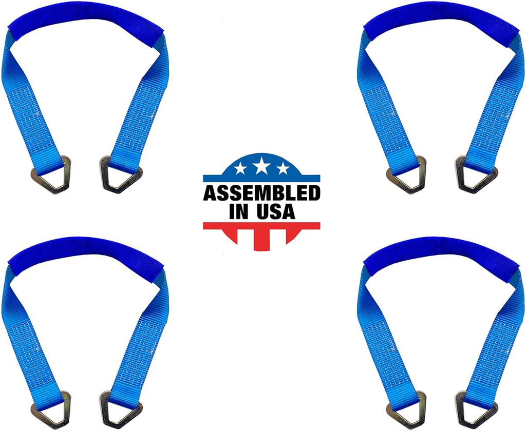 Blue 4 PK Heavy Duty Axle Straps with D Ring S2078