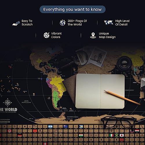 Scratch Off World Map Poster 17x24 Inches S360
