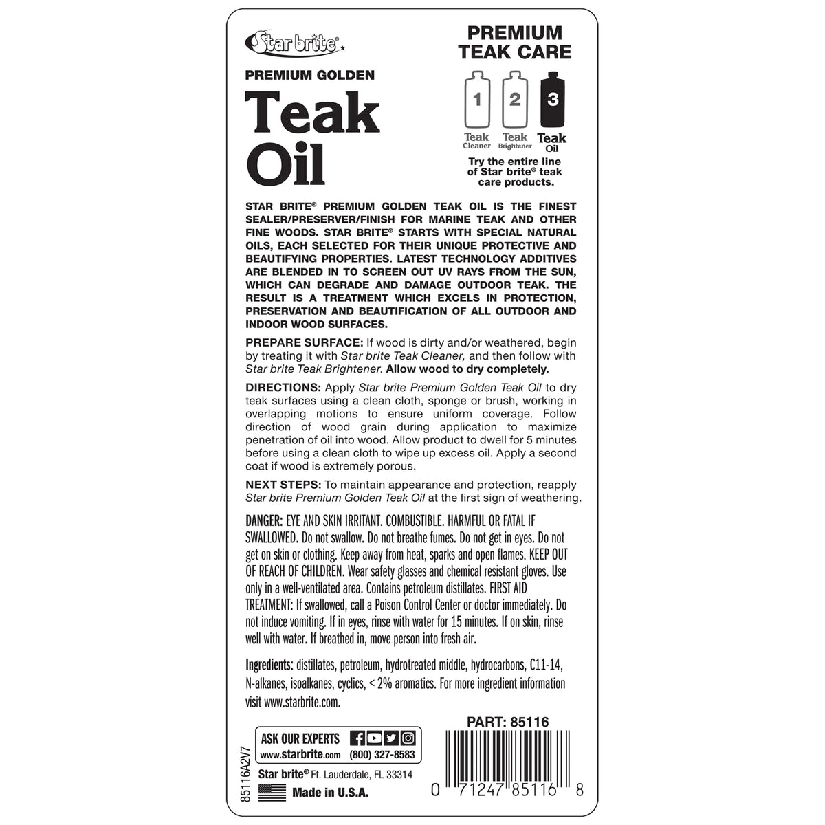 Golden Teak Oil Sealer Preserver Finish 16 OZ T62863