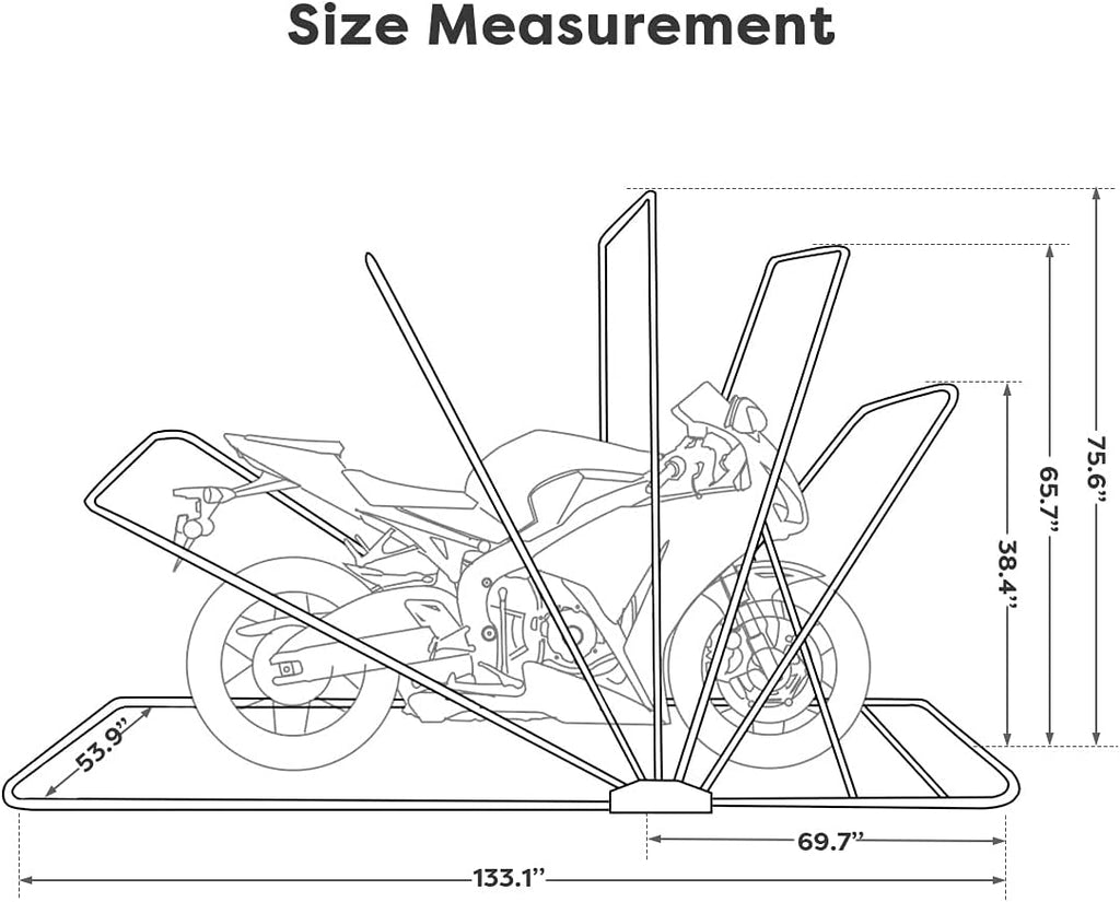 Heavy Duty Motorcycle Storage Shelter Shed Cover Tent with Carry Bag S73482