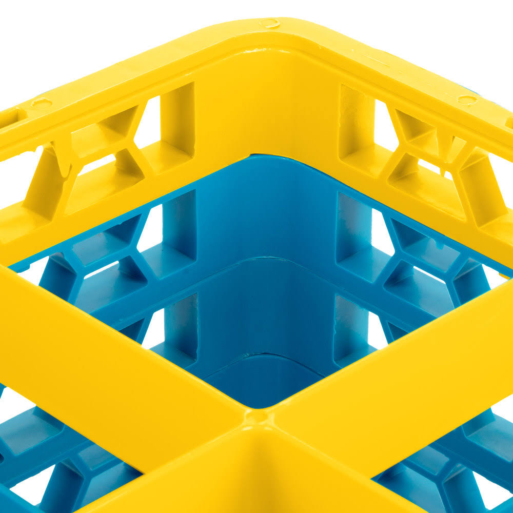 9 Compartment Yellow Glass Rack with 4 Extenders H334