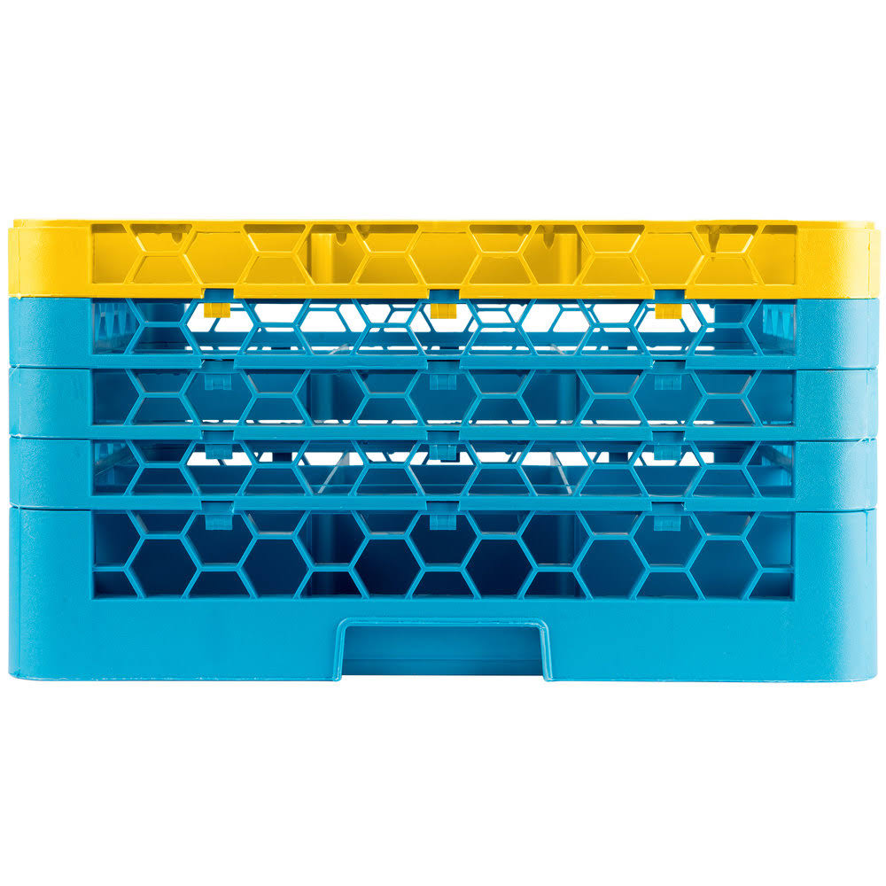 9 Compartment Yellow Glass Rack with 4 Extenders H334