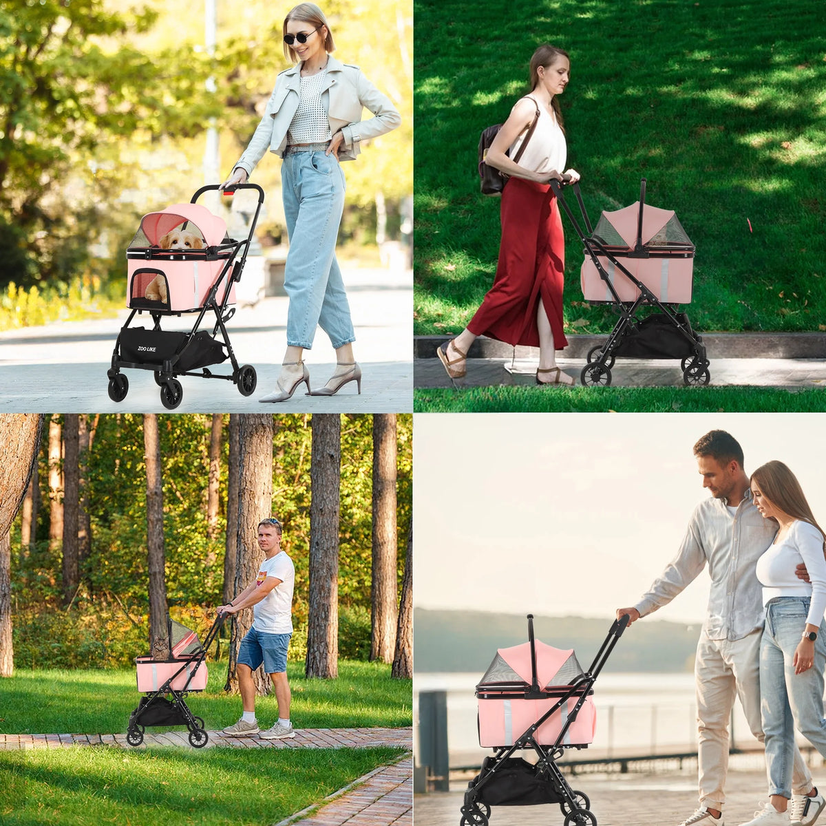Foldable 4 Wheel Pet Stroller Q1566