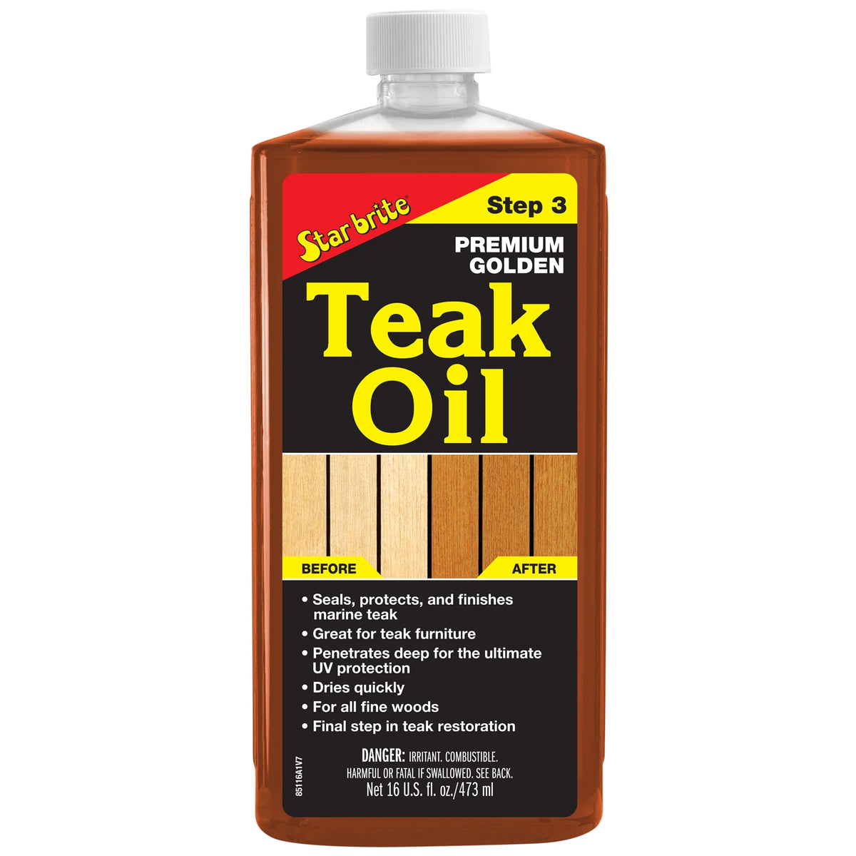 Golden Teak Oil Sealer Preserver Finish 16 OZ T62863