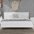 Modern White Solid Wood King Platform Bed P379708