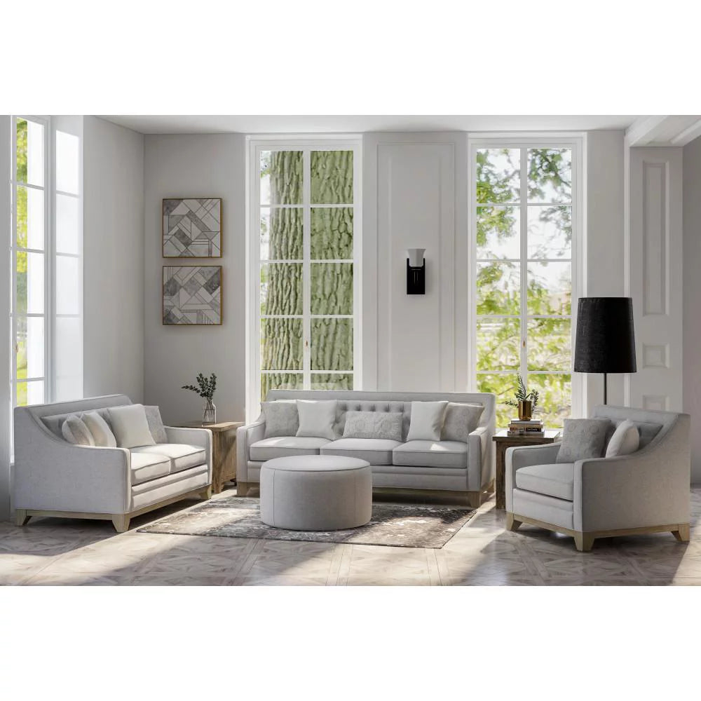 Gray Loveseat with Button Tufting U978