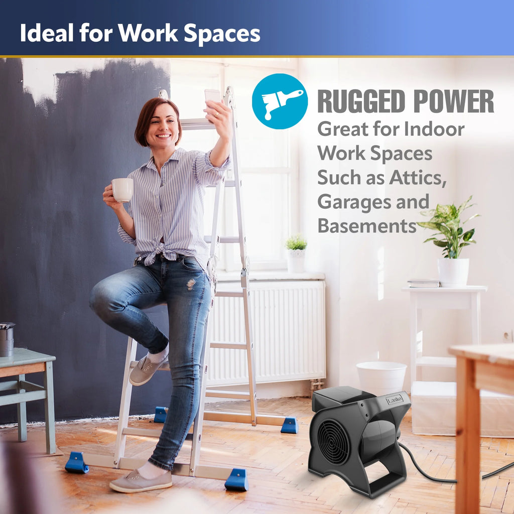 12 Pivoting High Velocity 3-Speed Blower Fan with Outlets, Black J4652