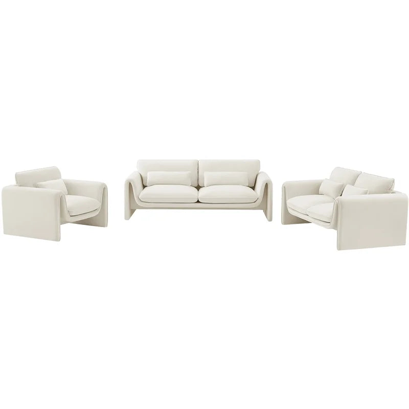 Cream Velvet Loveseat K2468