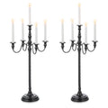 Black 28 Inches 5 Arm Metal Candelabra Set of 2 L81054